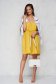 Mustard dress thin fabric loose fit with rounded cleavage 3 - StarShinerS.com