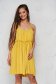 Mustard dress thin fabric loose fit with rounded cleavage 1 - StarShinerS.com