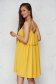 Mustard dress thin fabric loose fit with rounded cleavage 2 - StarShinerS.com