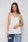 White top shirt loose fit pleated from veil fabric with straps 1 - StarShinerS.com