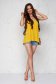 Yellow top shirt loose fit pleated from veil fabric with straps 3 - StarShinerS.com