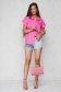 Pink women`s shirt basic loose fit short sleeve 1 - StarShinerS.com