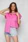 Pink women`s shirt basic loose fit short sleeve 2 - StarShinerS.com