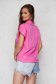 Camasa dama roz basic din poplin cu croi larg cu maneca scurta 3 - StarShinerS.ro