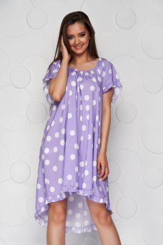 Lila dress dots print loose fit from elastic fabric elastic cleavage