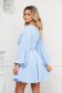 Light Blue Georgette Short Skater Dress with Waist Elastic and Puff Sleeves - StarShinerS 2 - StarShinerS.com