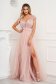 Lightpink dress from tulle cloche occasional slit with sequin embellished details 1 - StarShinerS.com