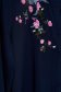 Bluza dama SunShine albastru-inchis din bumbac cu croi larg cu guler si broderie florala 4 - StarShinerS.ro