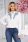 White women`s blouse loose fit cotton 1 - StarShinerS.com