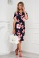 Dress with floral print from elastic and fine fabric with deep cleavage 3 - StarShinerS.com