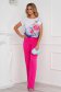 Women`s blouse with floral print from elastic and fine fabric loose fit with rounded cleavage 4 - StarShinerS.com