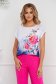 Women`s blouse with floral print from elastic and fine fabric loose fit with rounded cleavage 1 - StarShinerS.com
