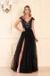 Black dress occasional cloche from tulle with sequin embellished details 1 - StarShinerS.com