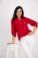 Red women`s blouse loose fit a front pocket georgette 5 - StarShinerS.com