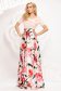 Dress long cloche on the shoulders from satin short sleeves 1 - StarShinerS.com
