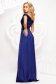 Dark blue dress long cloche from satin naked shoulders 2 - StarShinerS.com