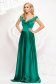 Green dress long cloche from satin naked shoulders with bow 1 - StarShinerS.com