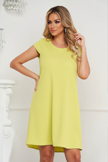 Casual dresses, - StarShinerS yellow dress thin fabric loose fit with cut back - StarShinerS.com