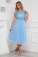 Dress StarShinerS lightblue midi occasional cloche laced from tulle accessorized with tied waistband 1 - StarShinerS.com
