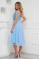 Dress StarShinerS lightblue midi occasional cloche laced from tulle accessorized with tied waistband 2 - StarShinerS.com