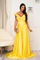 Yellow dress long cloche from satin naked shoulders with bow 2 - StarShinerS.com