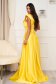 Yellow dress long cloche from satin naked shoulders with bow 3 - StarShinerS.com
