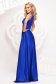 Blue dress occasional long cloche from satin with deep cleavage 2 - StarShinerS.com