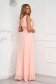 Peach dress long occasional cloche from tulle front embroidery with crystal embellished details 3 - StarShinerS.com