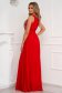 Red dress long occasional cloche from tulle front embroidery with crystal embellished details 3 - StarShinerS.com