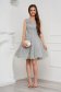 Grey dress short cut occasional cloche laced with push-up cups from tulle 3 - StarShinerS.com