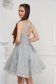 Grey dress short cut occasional cloche laced with push-up cups from tulle 2 - StarShinerS.com