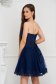 Darkblue dress short cut occasional cloche from veil fabric with push-up cups with embroidery details 2 - StarShinerS.com