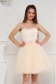 Ivory dress short cut occasional from tulle with lace details with bow 1 - StarShinerS.com