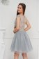 Grey dress short cut occasional cloche from tulle laced with push-up cups 2 - StarShinerS.com