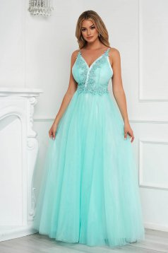 Mint dress long cloche from tulle adjustable straps with push-up cups occasional