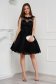 Black dress short cut cloche from tulle with pearls with embellished accessories 3 - StarShinerS.com