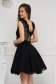 Black dress short cut cloche from tulle with pearls with embellished accessories 2 - StarShinerS.com