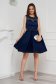 Darkblue dress short cut cloche from tulle with pearls with embellished accessories 3 - StarShinerS.com