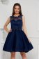 Darkblue dress short cut cloche from tulle with pearls with embellished accessories 1 - StarShinerS.com