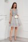 Grey dress short cut cloche from tulle with sequin embellished details sleeveless 2 - StarShinerS.com