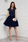 Darkblue dress short cut cloche from tulle with sequin embellished details sleeveless 3 - StarShinerS.com