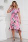 Dress midi asymmetrical cloche with elastic waist with floral print 2 - StarShinerS.com