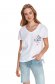 White t-shirt loose fit cotton with graphic details 1 - StarShinerS.com