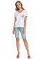 White t-shirt loose fit cotton with graphic details 2 - StarShinerS.com