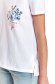 White t-shirt loose fit cotton with graphic details 5 - StarShinerS.com