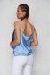 Lightblue top shirt loose fit from satin with straps cowl neck 2 - StarShinerS.com
