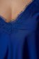 Top din satin albastru cu croi larg si aplicatii de dantela - SunShine 4 - StarShinerS.ro