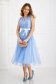 Lightblue dress from tulle cloche with elastic waist knitted lace 4 - StarShinerS.com