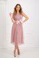 Lightpink dress from tulle cloche with elastic waist knitted lace 3 - StarShinerS.com
