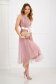 Rochie din tul roz prafuit in clos cu elastic in talie si aplicatii de dantela tricotata 4 - StarShinerS.ro